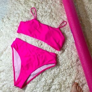 HOT PINK BIKINI Size L WOMEN’s Bathing Suit No Label NWOT Not…